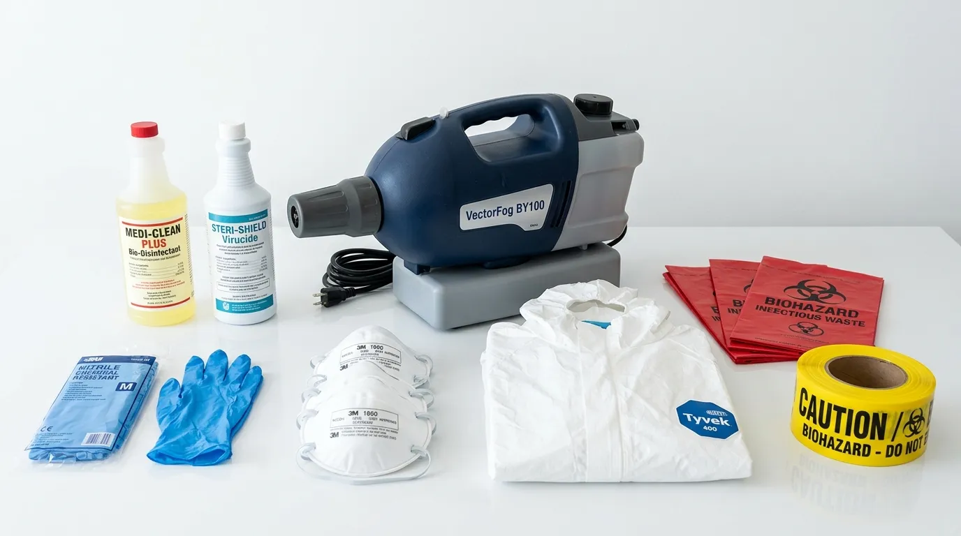 Professional biohazard remediation crew working in Newburg